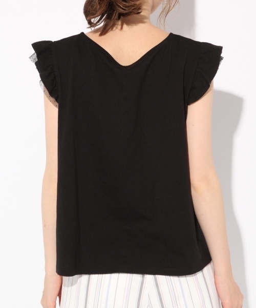 Heather(ヘザー)の「チュールカサネT/NS 800520(Tシャツ/カットソー・レディース・ホワイト/ブラック・FREE)」の8枚目の写真