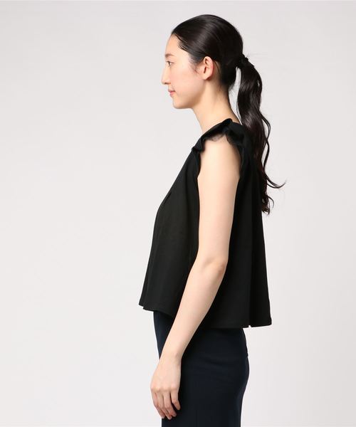 Heather(ヘザー)の「チュールカサネT/NS 800520(Tシャツ/カットソー・レディース・ホワイト/ブラック・FREE)」の3枚目の写真