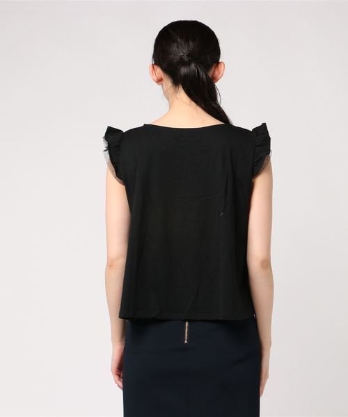Heather(ヘザー)の「チュールカサネT/NS 800520(Tシャツ/カットソー・レディース・ホワイト/ブラック・FREE)」の4枚目の写真