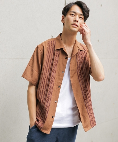 ニコアンド　インディゴ刺繍キャミソール　INDIA niko and（ニコアンド）の「インド刺繍Vネックブラウス