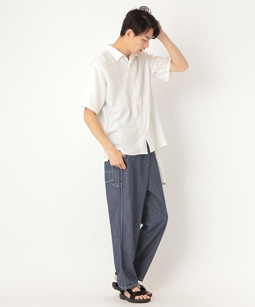 niko and...（ニコアンド）の「インドワイド刺繍シャツ（シャツ/ブラウス・メンズ・ホワイト/ブラウン/カーキ/チャコール・MEDIUM/LARGE）」の6枚目の写真