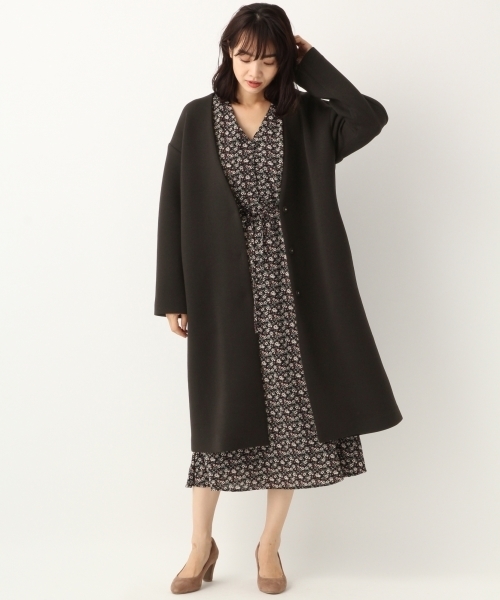 A part by（アパートバイ）の「ダンボールニットVNCコート 803899（その他アウター・レディース・ブラック/ベージュ・FREE）」の3枚目の写真