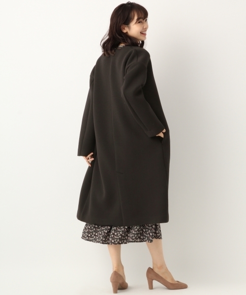 A part by（アパートバイ）の「ダンボールニットVNCコート 803899（その他アウター・レディース・ブラック/ベージュ・FREE）」の4枚目の写真