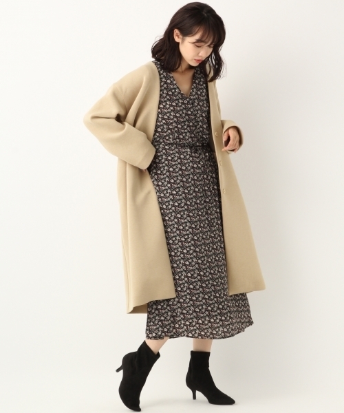 A part by（アパートバイ）の「ダンボールニットVNCコート 803899（その他アウター・レディース・ブラック/ベージュ・FREE）」の5枚目の写真