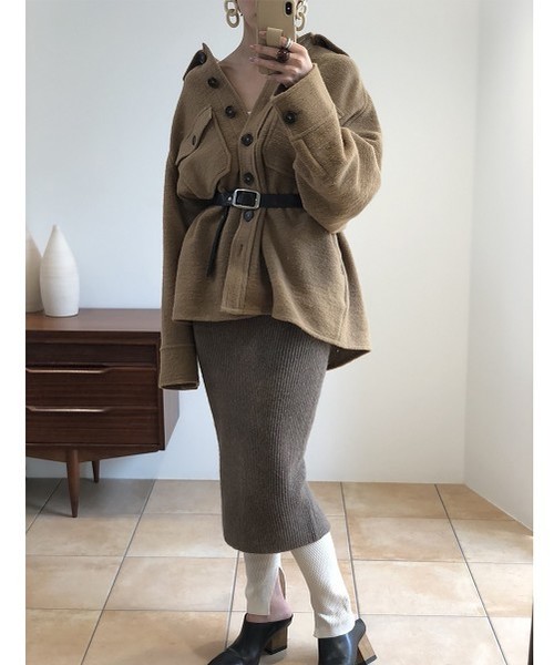 TODAYFUL（トゥデイフル）の「ルーズスライバージャケット（ブルゾン・レディース・ベージュ/グレー・36inch/38inch）」の14枚目の写真