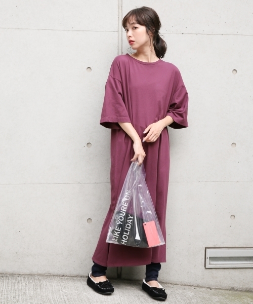 LOWRYS FARM（ローリーズファーム）の「カラーワンピースＳＳ／Ｍ　808792（ワンピース・レディース・パープル/ブラウン/アイボリー/カーキ/ブラック・MEDIUM/LARGE）」の19枚目の写真