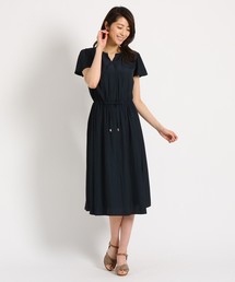 【洗える】パウダーギャザーワンピース