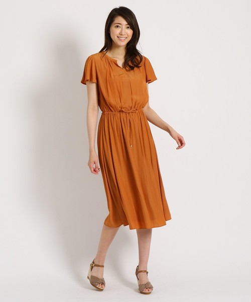 Sunauna(スーナウーナ)の「【洗える】パウダーギャザーワンピース(ワンピース・レディース・ネイビー/カーキ/レンガ・38/36)」の12枚目の写真