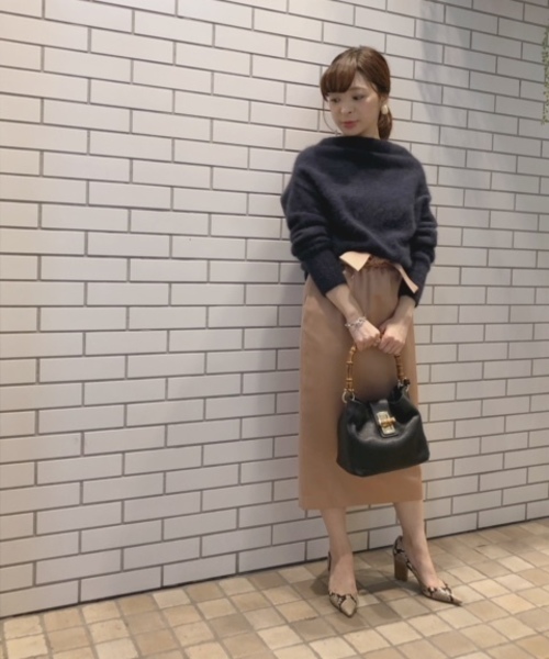 Liesse（リエス）の「ヘアリーニットボートネックプルオーバーニット