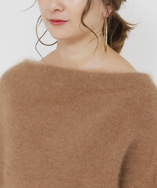 Liesse ヘアリーニットボートネックプルオーバーニット セール】ヘアリーニットボートネックプルオーバー（ニット/セーター