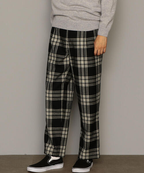 green label relaxing（グリーンレーベルリラクシング）の「CM KINLOCH ANDERSON ｳｰﾙﾁｪｯｸ FULL-CUT パンツ ◆（その他パンツ・メンズ・ベージュ/ブラック・L/M/S）」の2枚目の写真