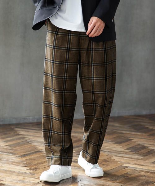 green label relaxing（グリーンレーベルリラクシング）の「CM KINLOCH ANDERSON ｳｰﾙﾁｪｯｸ FULL-CUT パンツ ◆（その他パンツ・メンズ・ベージュ/ブラック・L/M/S）」の17枚目の写真