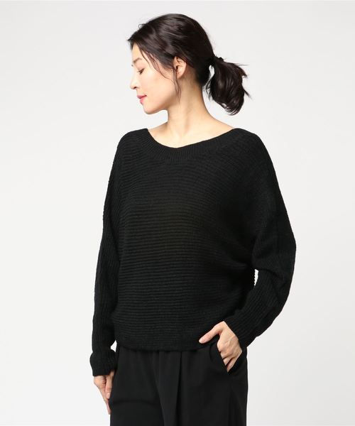 BILLABONG(ビラボン)の「BILLABONGレディースBACKEDUPセーター(ニット/セーター・レディース・ブラック/グリーン・SMALL)」の2枚目の写真