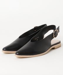 ALL BLACK   バックバンドフラットシューズ