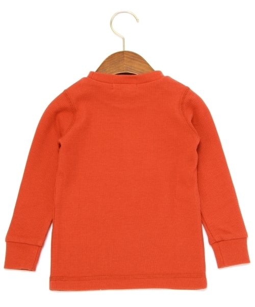 green label relaxing（グリーンレーベルリラクシング）の「ワッフル カレッジプリント プルオーバー（Tシャツ/カットソー・キッズ・ネイビー/オレンジ・95/115/105/125）」の3枚目の写真
