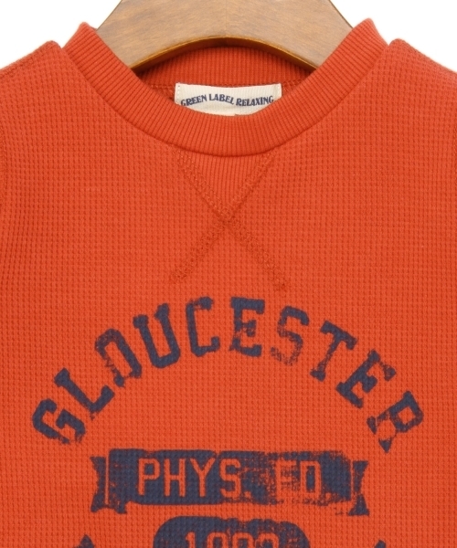 green label relaxing（グリーンレーベルリラクシング）の「ワッフル カレッジプリント プルオーバー（Tシャツ/カットソー・キッズ・ネイビー/オレンジ・95/115/105/125）」の4枚目の写真