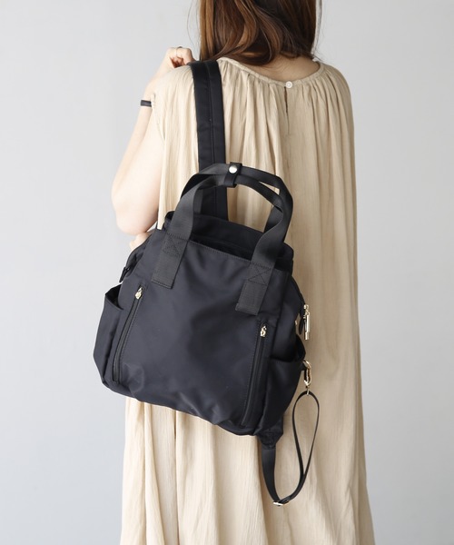 VitaFelice（ヴィータフェリーチェ）の「大容量ナイロンリュックサック（バックパック/リュック・レディース・ブラック/ネイビー/モカ/ブラウン/グレー/グリーン系その他・FREE）」の8枚目の写真