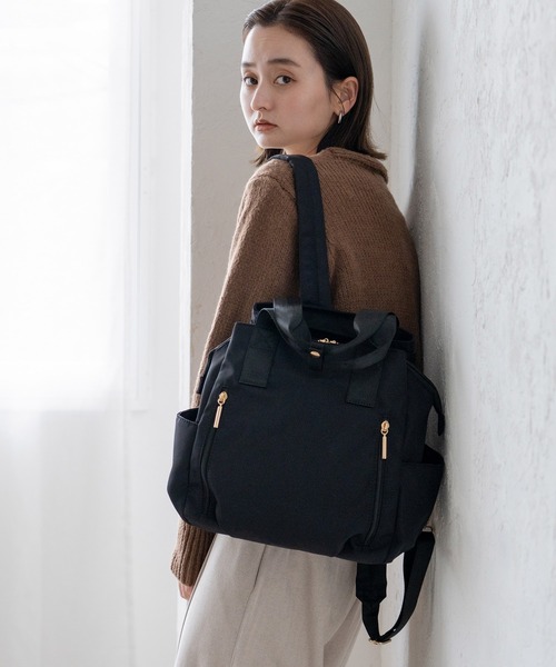 VitaFelice（ヴィータフェリーチェ）の「大容量ナイロンリュックサック（バックパック/リュック・レディース・ブラック/ネイビー/モカ/ブラウン/グレー/グリーン系その他・FREE）」の16枚目の写真