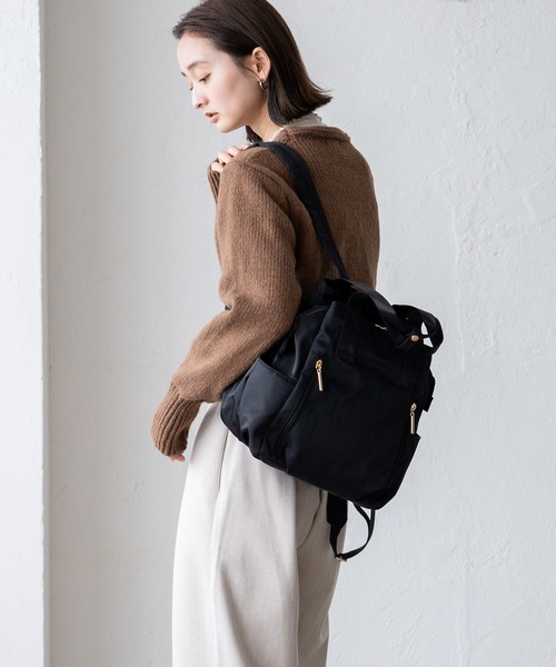 VitaFelice（ヴィータフェリーチェ）の「大容量ナイロンリュックサック（バックパック/リュック・レディース・ブラック/ネイビー/モカ/ブラウン/グレー/グリーン系その他・FREE）」の17枚目の写真