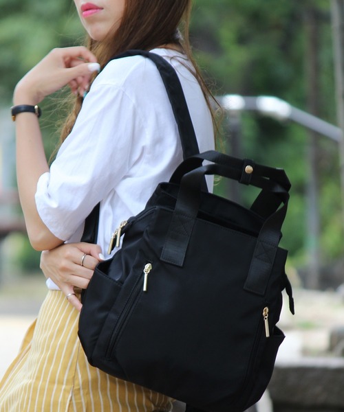 VitaFelice（ヴィータフェリーチェ）の「大容量ナイロンリュックサック（バックパック/リュック・レディース・ブラック/ネイビー/モカ/ブラウン/グレー/グリーン系その他・FREE）」の10枚目の写真