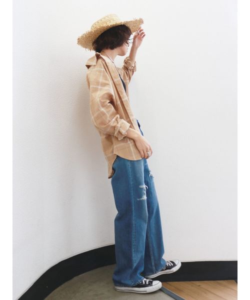 Ungrid（アングリッド）の「ビッグルーズチェックシャツ（シャツ/ブラウス・レディース・オフホワイト/グリーン/ベージュ・FREE）」の18枚目の写真