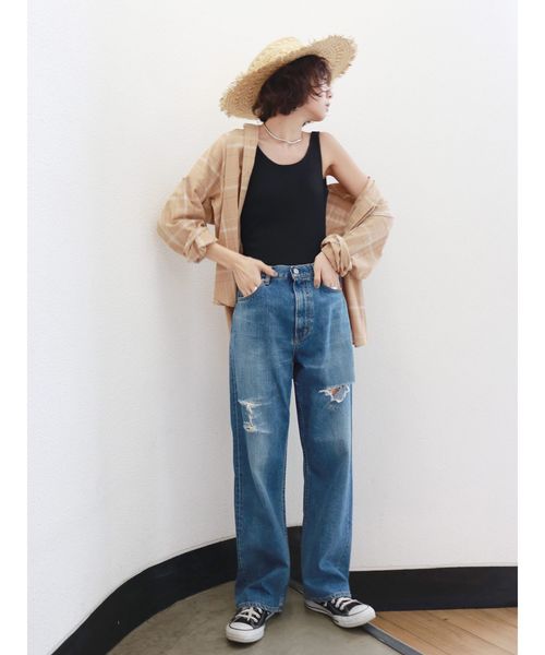 Ungrid（アングリッド）の「ビッグルーズチェックシャツ（シャツ/ブラウス・レディース・オフホワイト/グリーン/ベージュ・FREE）」の14枚目の写真