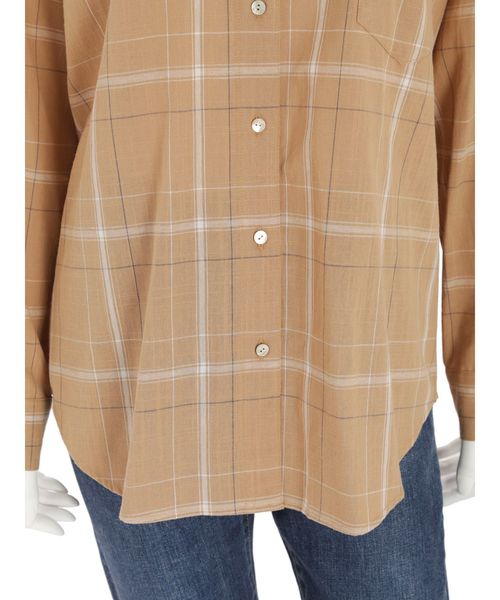 Ungrid（アングリッド）の「ビッグルーズチェックシャツ（シャツ/ブラウス・レディース・オフホワイト/グリーン/ベージュ・FREE）」の9枚目の写真