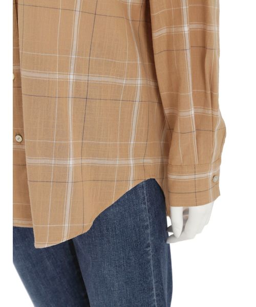 Ungrid（アングリッド）の「ビッグルーズチェックシャツ（シャツ/ブラウス・レディース・オフホワイト/グリーン/ベージュ・FREE）」の19枚目の写真