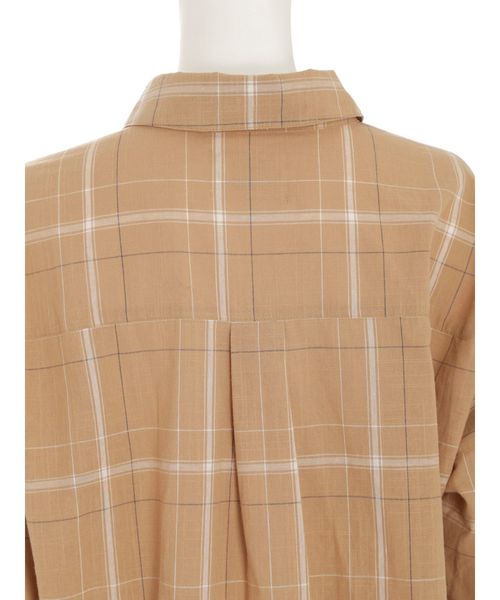 Ungrid（アングリッド）の「ビッグルーズチェックシャツ（シャツ/ブラウス・レディース・オフホワイト/グリーン/ベージュ・FREE）」の15枚目の写真