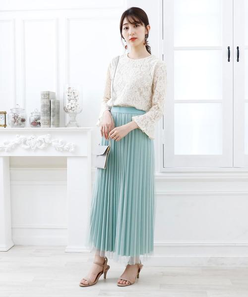 Girly Doll（ガーリードール）の「プリーツチュールスカート（スカート・レディース・ベージュ/ピンク/グレー/ブラック/カーキ/ライトパープル/ライトグリーン・FREE/M/L）」の19枚目の写真