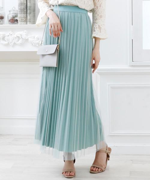 Girly Doll（ガーリードール）の「プリーツチュールスカート（スカート・レディース・ベージュ/ピンク/グレー/ブラック/カーキ/ライトパープル/ライトグリーン・FREE/M/L）」の17枚目の写真