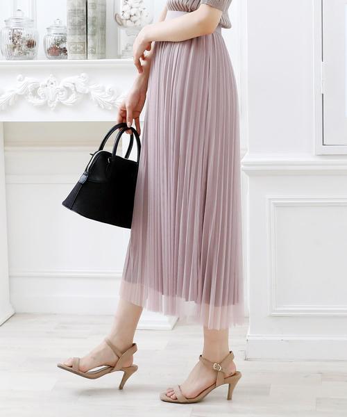 Girly Doll（ガーリードール）の「プリーツチュールスカート（スカート・レディース・ベージュ/ピンク/グレー/ブラック/カーキ/ライトパープル/ライトグリーン・FREE/M/L）」の15枚目の写真