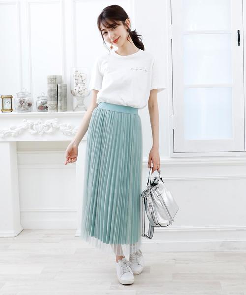 Girly Doll（ガーリードール）の「プリーツチュールスカート（スカート・レディース・ベージュ/ピンク/グレー/ブラック/カーキ/ライトパープル/ライトグリーン・FREE/M/L）」の12枚目の写真