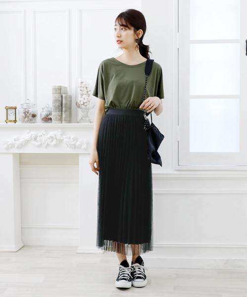 Girly Doll（ガーリードール）の「プリーツチュールスカート（スカート・レディース・ベージュ/ピンク/グレー/ブラック/カーキ/ライトパープル/ライトグリーン・FREE/M/L）」の9枚目の写真