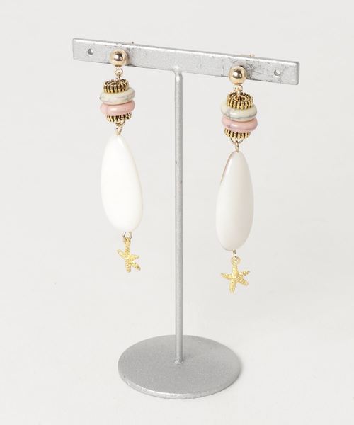 Kahiko(カヒコ)の「【Kahiko】スターフィッシュビーズピアス(ピアス(両耳用)・レディース・ピンク/ターコイズブルー・FREE)」の1枚目の写真
