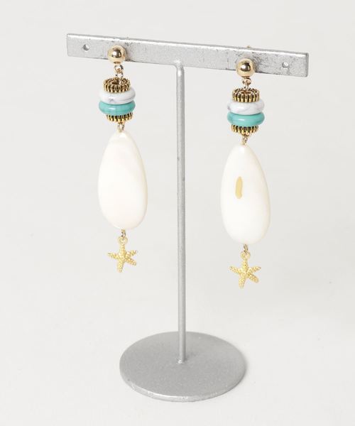 Kahiko(カヒコ)の「【Kahiko】スターフィッシュビーズピアス(ピアス(両耳用)・レディース・ピンク/ターコイズブルー・FREE)」の2枚目の写真