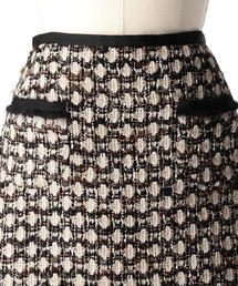 Drawer（ドゥロワー）の「Drawer ツイードフリンジスカート（スカート