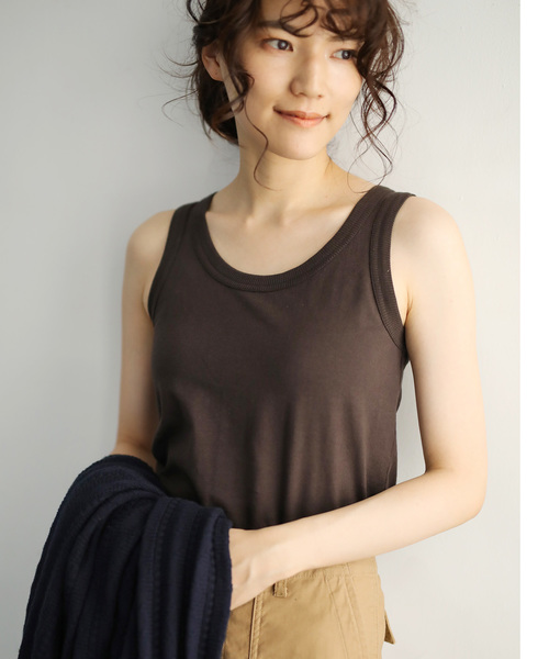 AMERICAN HOLIC（アメリカンホリック）の「太リブタンクトップ＊（タンクトップ・レディース・ブラック/ブラウン/ホワイト系その他/その他7・L/M）」の4枚目の写真