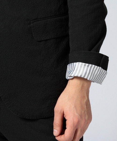 UNITED ARROWS（ユナイテッドアローズ）の「UAB シアサッカー　3Bジャケット ◆（テーラードジャケット・メンズ・ブラック・44/46/50/48）」の4枚目の写真