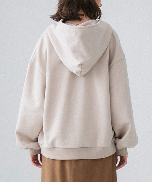 PUBLIC TOKYO（パブリックトウキョウ）の「極 Vネックスリットフードパーカー（パーカー・レディース・ダークグレー/ベージュ/パープル・FREE）」の10枚目の写真