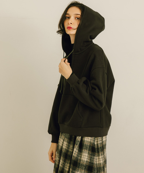 PUBLIC TOKYO（パブリックトウキョウ）の「極 Vネックスリットフードパーカー（パーカー・レディース・ダークグレー/ベージュ/パープル・FREE）」の19枚目の写真