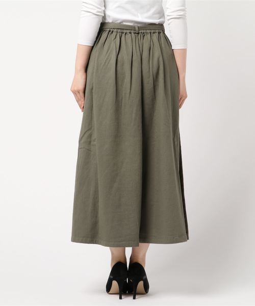 STYLEBLOCK（スタイルブロック）の「ウエストバッグ付きフレアロングスカート（スカート・レディース・ブラック/ベージュ/カーキ/キャメル・M）」の6枚目の写真