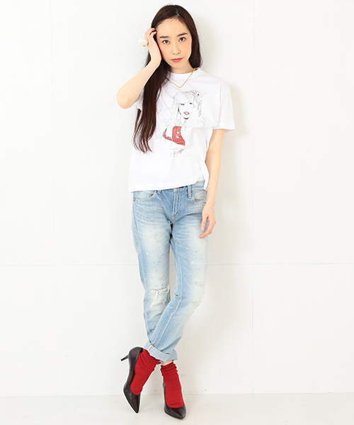 Ray BEAMS（レイビームス）の「RED CARD /  ボーイフレンドデニム（デニムパンツ・レディース・サックスブルー・22/24/25/23）」の10枚目の写真