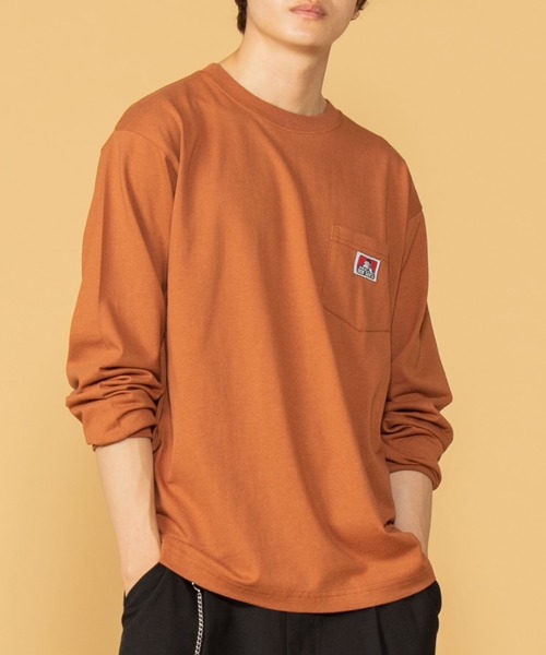 BEN DAVIS（ベンデイビス）の「∴WEGO/【WEB限定】BEN DAVIS ベンデイビス 別注ポケットビッグシルエットロンT（Tシャツ/カットソー・メンズ・カーキ/パープル/ホワイト/ブラック/ブラウン/ダークグリーン/ベージュ/ワイン/オレンジ/ライトパープル/グリーン系その他/ライトベージュ/マスタード/ライトピンク/アイボリー/パープル系その他/スミクロ・LARGE/MEDIUM）」の5枚目の写真