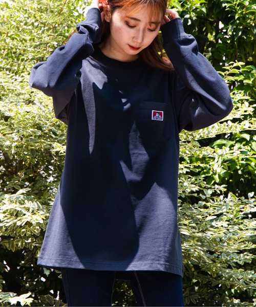 BEN DAVIS（ベンデイビス）の「∴WEGO/【WEB限定】BEN DAVIS ベンデイビス 別注ポケットビッグシルエットロンT（Tシャツ/カットソー・メンズ・カーキ/パープル/ホワイト/ブラック/ブラウン/ダークグリーン/ベージュ/ワイン/オレンジ/ライトパープル/グリーン系その他/ライトベージュ/マスタード/ライトピンク/アイボリー/パープル系その他/スミクロ・LARGE/MEDIUM）」の4枚目の写真