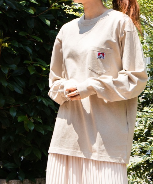 BEN DAVIS（ベンデイビス）の「∴WEGO/【WEB限定】BEN DAVIS ベンデイビス 別注ポケットビッグシルエットロンT（Tシャツ/カットソー・メンズ・カーキ/パープル/ホワイト/ブラック/ブラウン/ダークグリーン/ベージュ/ワイン/オレンジ/ライトパープル/グリーン系その他/ライトベージュ/マスタード/ライトピンク/アイボリー/パープル系その他/スミクロ・LARGE/MEDIUM）」の7枚目の写真