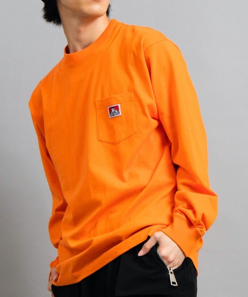 BEN DAVIS（ベンデイビス）の「∴WEGO/【WEB限定】BEN DAVIS ベンデイビス 別注ポケットビッグシルエットロンT（Tシャツ/カットソー・メンズ・カーキ/パープル/ホワイト/ブラック/ブラウン/ダークグリーン/ベージュ/ワイン/オレンジ/ライトパープル/グリーン系その他/ライトベージュ/マスタード/ライトピンク/アイボリー/パープル系その他/スミクロ・LARGE/MEDIUM）」の17枚目の写真