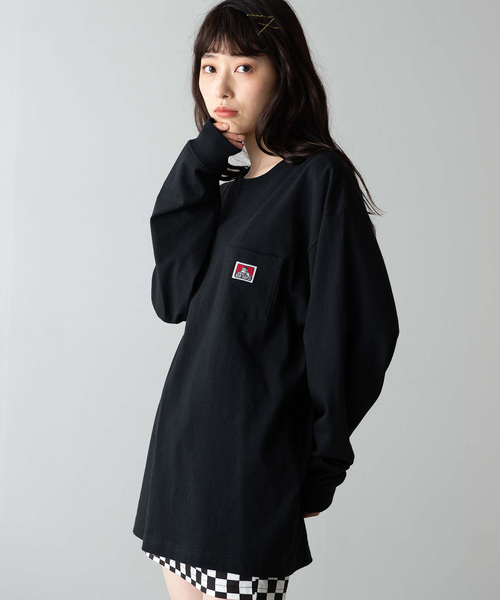 BEN DAVIS（ベンデイビス）の「∴WEGO/【WEB限定】BEN DAVIS ベンデイビス 別注ポケットビッグシルエットロンT（Tシャツ/カットソー・メンズ・カーキ/パープル/ホワイト/ブラック/ブラウン/ダークグリーン/ベージュ/ワイン/オレンジ/ライトパープル/グリーン系その他/ライトベージュ/マスタード/ライトピンク/アイボリー/パープル系その他/スミクロ・LARGE/MEDIUM）」の22枚目の写真