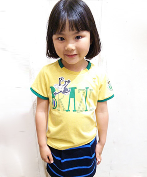 CIAOPANIC TYPY(チャオパニックティピー)の「ショーンサッカーTee(Tシャツ/カットソー・キッズ・イエロー/ブルー/サックスブルー/ホワイト/レッド/ネイビー/オレンジ/ブラック・100/120/110/130/90)」の6枚目の写真