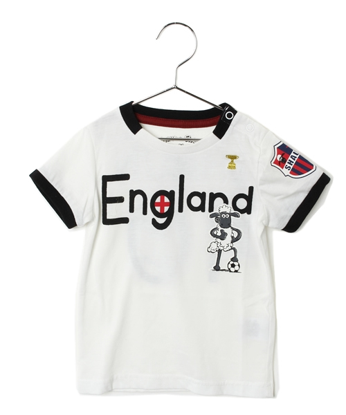 CIAOPANIC TYPY(チャオパニックティピー)の「ショーンサッカーTee(Tシャツ/カットソー・キッズ・イエロー/ブルー/サックスブルー/ホワイト/レッド/ネイビー/オレンジ/ブラック・100/120/110/130/90)」の2枚目の写真